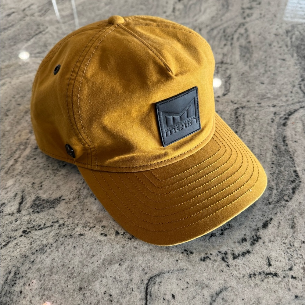 Yellow Baseball Hat with Structured Crown and Curved Brim